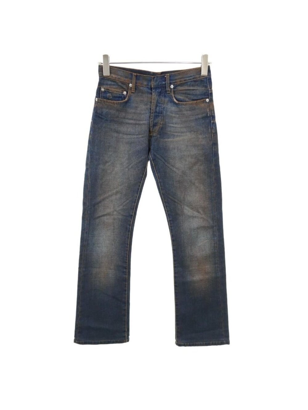 Dior Homme Rust Washed Jeans Red Denim Pants Indigo Blue 26